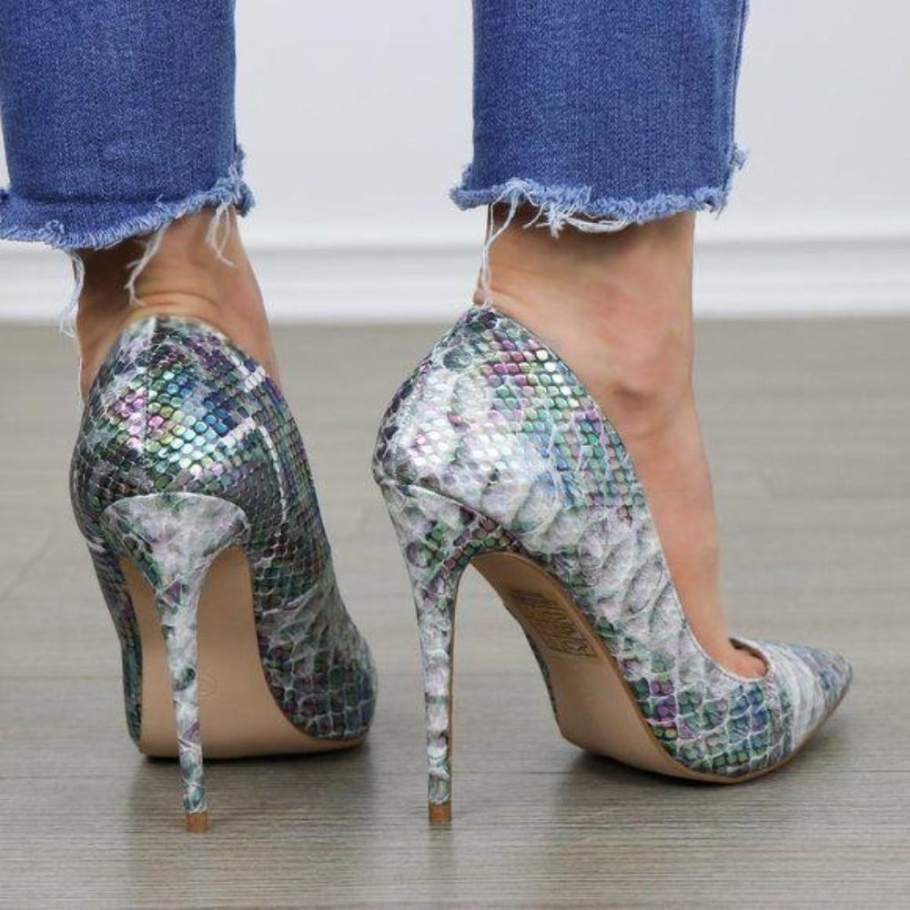 Mermaid Print Pointy Toe Sexy High Heel - Picture 6 of 8